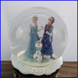 Disney Store Frozen Elsa Anna & Olaf Musical Snow Globe LET IT GO Snowglobe VGC