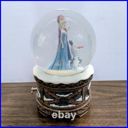 Disney Store Frozen Elsa Anna & Olaf Musical Snow Globe LET IT GO Snowglobe VGC