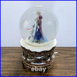 Disney Store Frozen Elsa Anna & Olaf Musical Snow Globe LET IT GO Snowglobe VGC