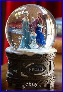 Disney Store Frozen Musical Snow Globe Elsa Anna Olaf Let It Go Snowglobe