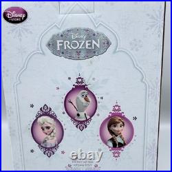 Disney Store Frozen Snow Globe Music Let it Go Elsa Anna and Olaf AS IS