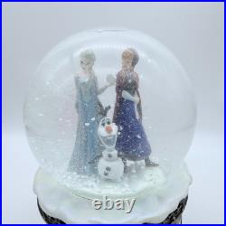Disney Store Frozen Snow Globe Music Let it Go Elsa Anna and Olaf AS IS