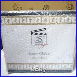 Disney Store Japan 25th Anniversary Chip & Dale Snow Globe Music Box Snowdome