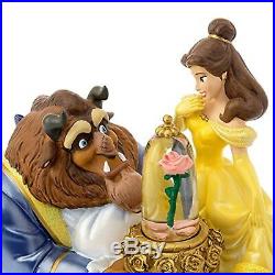 Disney Store Japan Beauty and the Beast Snow Globe Ornament Gift Music Box NEW