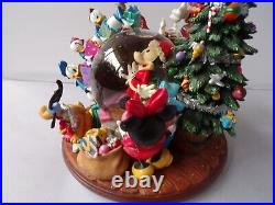 Disney Store Large Mickey Mouse Snow Globe Musical Christmas Decoration