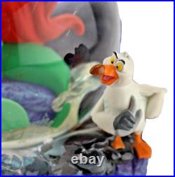 Disney Store Little Mermaid Ariel Musical Snow Globe with Box Flounder Scuttle