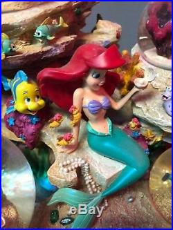 Disney Store Little Mermaid Ariel Under The Sea Coral Reef Symphony Snowglobe