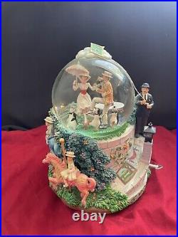 Disney Store Mary Poppins Let's Go Fly A Kite Water Snow Globe Music Box Tested