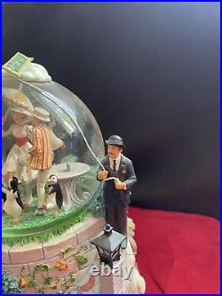 Disney Store Mary Poppins Let's Go Fly A Kite Water Snow Globe Music Box Tested