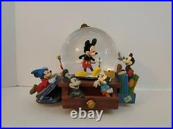 Disney Store Mickey Mouse Through The Years Snow Globe BLOWER & MUSIC Rare READ