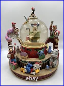 Disney Store Mickey's Holiday Workshop Snow globe With Original Box Tested Works
