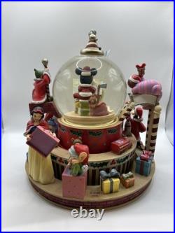 Disney Store Mickey's Holiday Workshop Snow globe With Original Box Tested Works