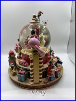 Disney Store Mickey's Holiday Workshop Snow globe With Original Box Tested Works