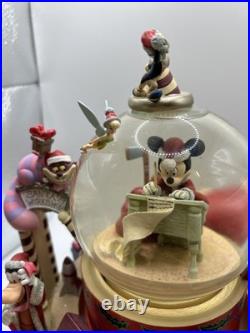 Disney Store Mickey's Holiday Workshop Snow globe With Original Box Tested Works