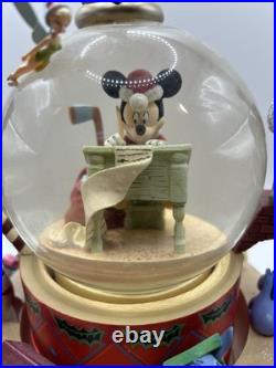 Disney Store Mickey's Holiday Workshop Snow globe With Original Box Tested Works