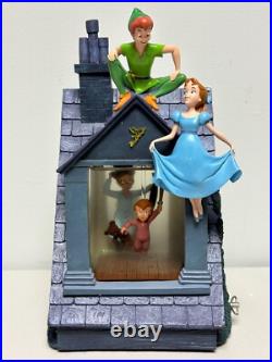 Disney Store Peter Pan Wendy John Michael Light-Up Musical Snowglobe Disney Store Peter Pan Wendy John Michael Light-Up Musical Snowglobe