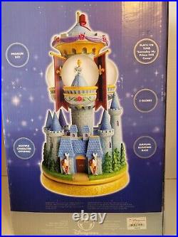 Disney Store Princess Castle Balconies Musical Snow Globe Music Box Collectible