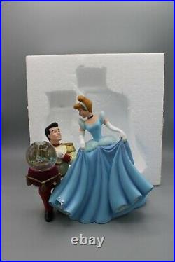 Disney Store Princess Cinderella Prince Glass Shoe Snow Globe Figure Music Box