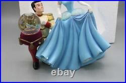 Disney Store Princess Cinderella Prince Glass Shoe Snow Globe Figure Music Box