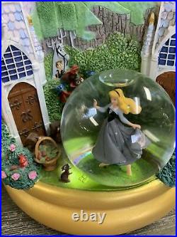 Disney Store RARE Three Globe Multi Princess Rotating Snowglobe