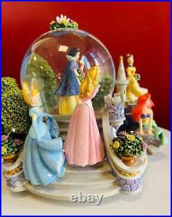 Disney Store Rare Multi-Princess Once Upon A Dream Musical Snow Globe WithBox