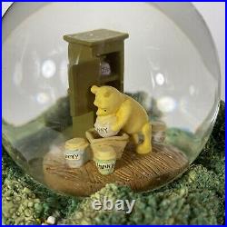 Disney Store Retired Winnie the Pooh Snow Globe Music Box Eeyore Piglet RARE