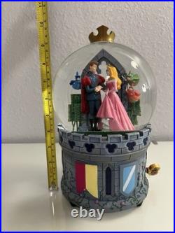 Disney Store Sleeping Beauty Princess Aurora & Prince Philip Musical Snow Globe