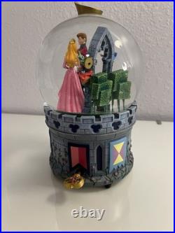 Disney Store Sleeping Beauty Princess Aurora & Prince Philip Musical Snow Globe