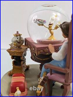 Disney Store SnowGlobe BEAUTY AND THE BEAST BELLE Be Our Guest RARE