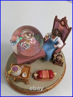 Disney Store SnowGlobe BEAUTY AND THE BEAST BELLE Be Our Guest RARE