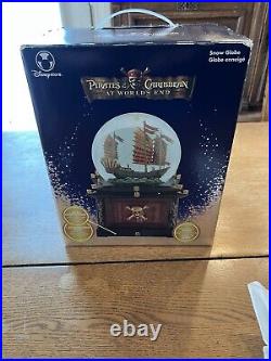 Disney Store Snow Globe Pirates of the Caribbean At World's End WithKey & Org Box