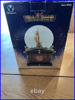 Disney Store Snow Globe Pirates of the Caribbean At World's End WithKey & Org Box