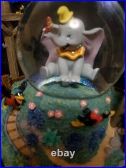 Disney Store Snowglobe Dumbo and the Crows Rare HTF Works Great! Timothy Mouse