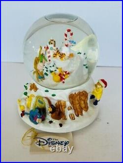 Disney Store Snowglobe snow globe figurine Tigger Eeyore Pooh Wonderland Musical
