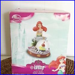 Disney Store The Little Mermaid Ariel Flounder Snow Globe RARE PRESTINE IN BOX