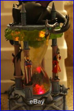 Disney Store Villains Hourglass Snow Globe Maleficent Ursula Dragon Lights Sound