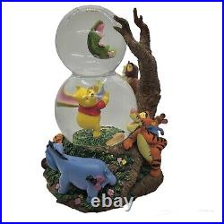 Disney Store Winnie The Pooh's Piglet In Leaf Musical Double Two Tier Snow Globe