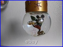 Disney Tabletop Mini Snow Globe Christmas Tree Mickey Mouse Tinkerbell Holiday