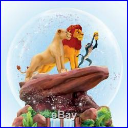 Disney The Lion King Rotating Musical Glitter Snow Globe Pride Rock Bradford NEW