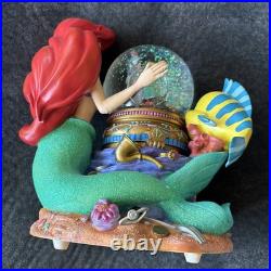 Disney The Little Mermaid Ariel Flounder Under the Sea Musical Snow Globe
