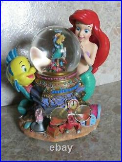 Disney The Little Mermaid Ariel Flounder Under the Sea Musical Snow Globe