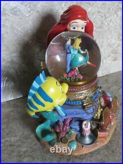 Disney The Little Mermaid Ariel Flounder Under the Sea Musical Snow Globe