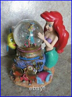 Disney The Little Mermaid Ariel Flounder Under the Sea Musical Snow Globe