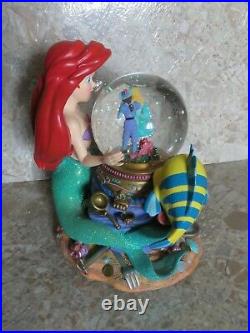 Disney The Little Mermaid Ariel Flounder Under the Sea Musical Snow Globe