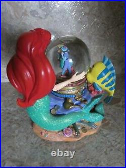 Disney The Little Mermaid Ariel Flounder Under the Sea Musical Snow Globe