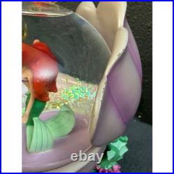 Disney The Little Mermaid Ariel Snow Globe Shell Coral Reef Flounder Sebastian