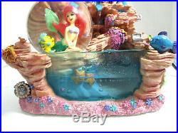 Disney The Little Mermaid Water Fall Fountain & Snowglobe Ariel Sebastian Rare