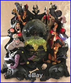 Disney Theme Park Villains Musical Lighted Snow Globe Works Great Excellent Cond