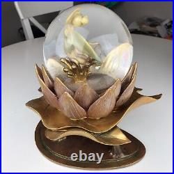 Disney Tinker Bell 50th Anniversary Snow Globe Water Lily Gold Glitter