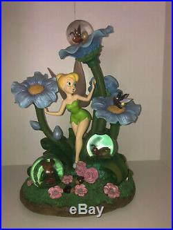 Disney Tinker Bell Lighted Snowglobe 3 Mini Globes Flowers & Firefly